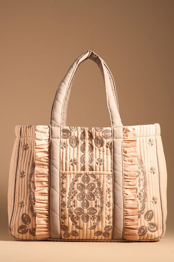 Slide View: 1: Llani x Anthropologie Embroidered Tote