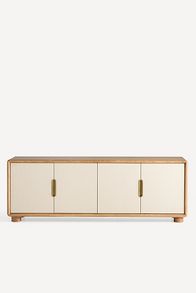 Slide View: 1: Monza Faux-Leather Rectangular 80" Sideboard