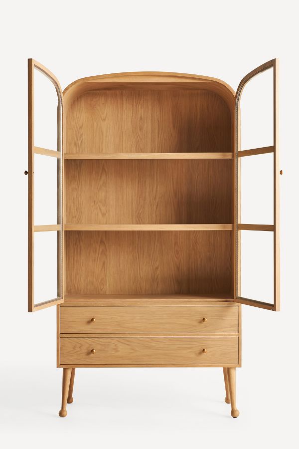 Slide View: 3: Moretti Oak Curio Cabinet