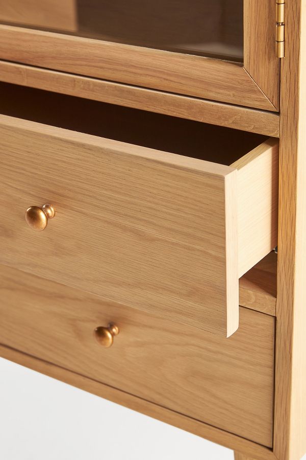 Slide View: 5: Moretti Oak Curio Cabinet