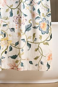 Slide View: 2: Hattie Printed Cotton-Slub Shower Curtain