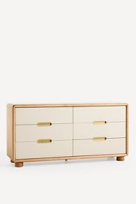 Slide View: 3: Monza Ash Wood Six-Drawer Dresser