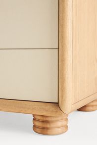 Slide View: 5: Monza Faux-Leather Three-Drawer Nightstand