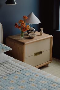 Slide View: 6: Monza Ash Wood Two-Drawer Nightstand