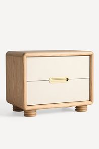 Slide View: 3: Monza Ash Wood Two-Drawer Nightstand