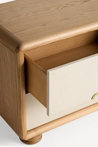 Slide View: 4: Monza Ash Wood Two-Drawer Nightstand