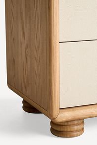 Slide View: 5: Monza Ash Wood Two-Drawer Nightstand