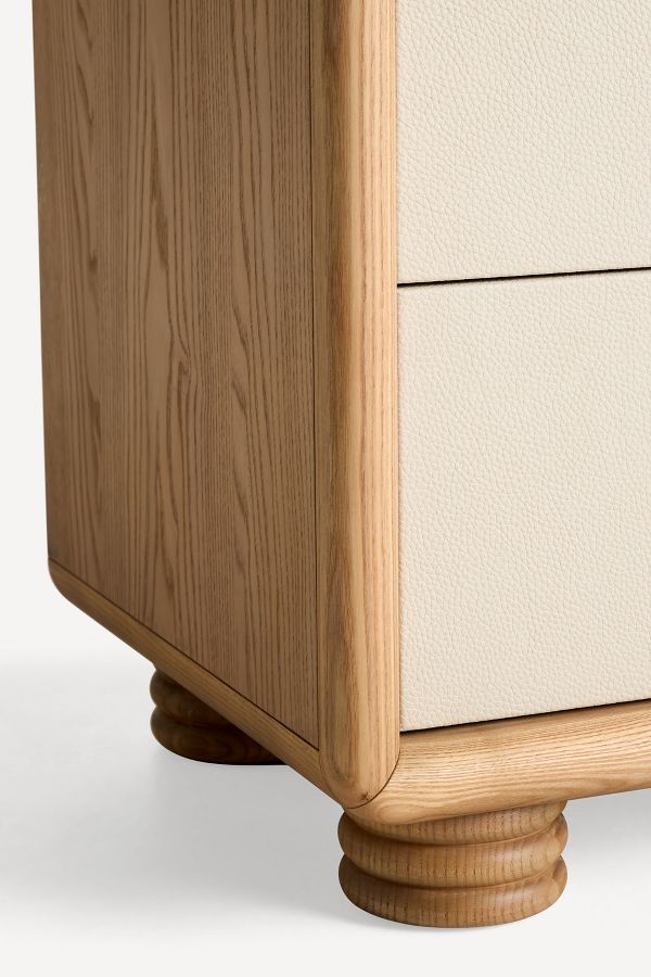 Slide View: 5: Monza Faux-Leather Two-Drawer Nightstand