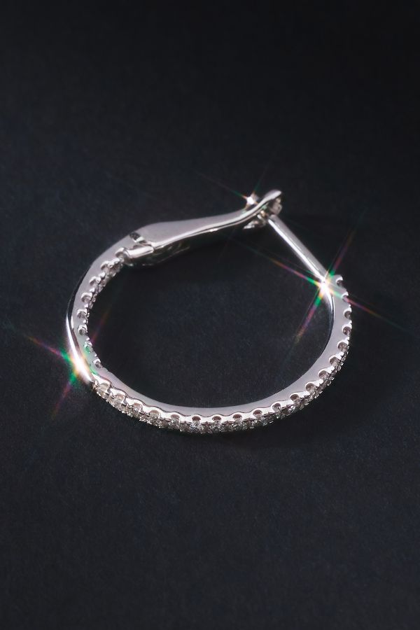 Slide View: 2: Diamond Hoop Earrings