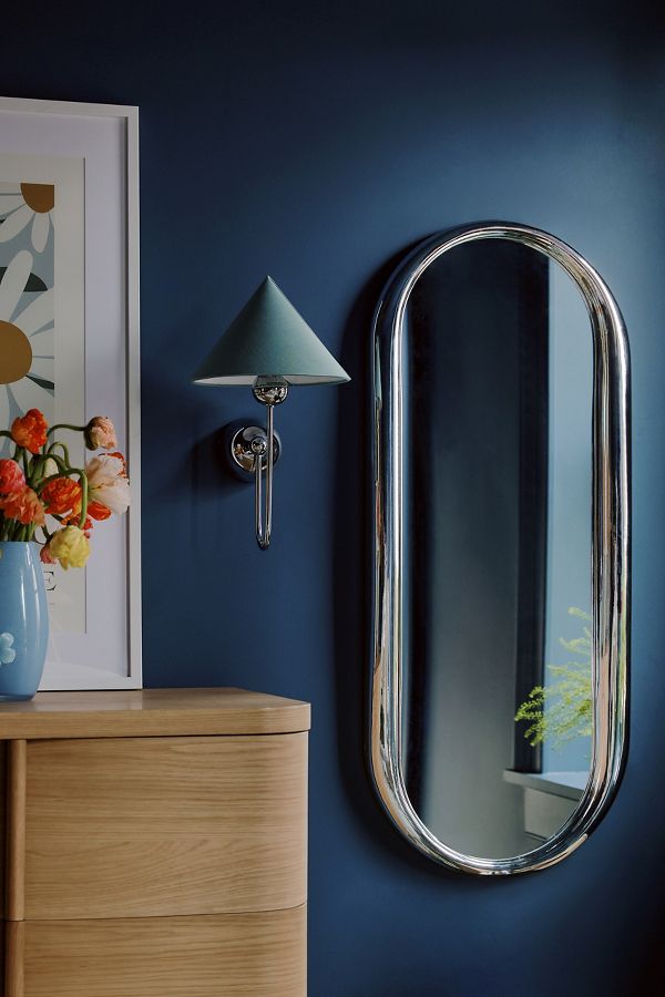 Slide View: 2: Chantel Curved Metallic Wall Mirror