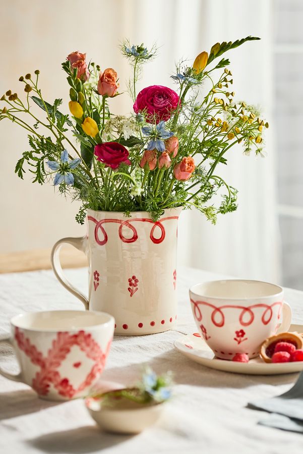 Slide View: 2: Heart + Garland Artisan Stoneware Mug