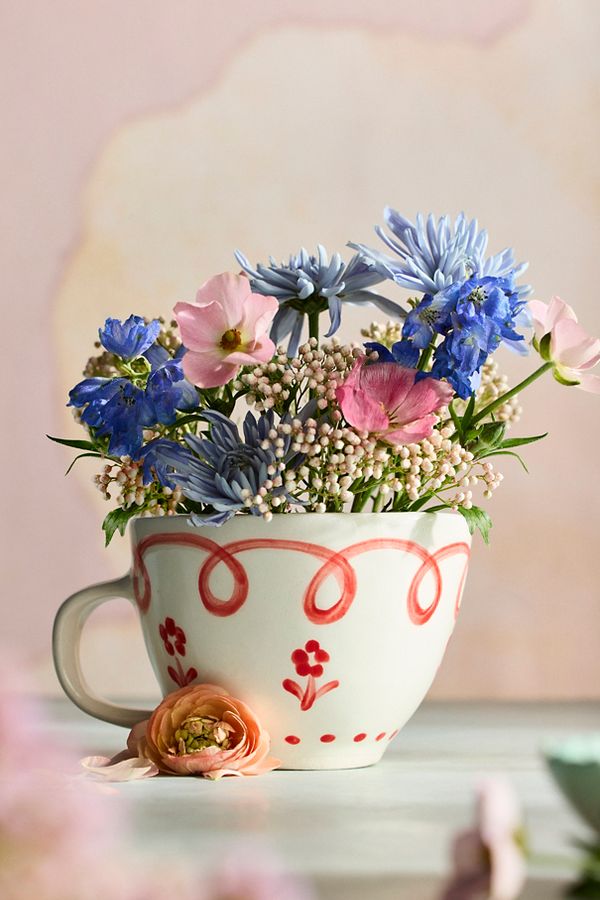 Slide View: 1: Flower Garden Artisan Stoneware Mug