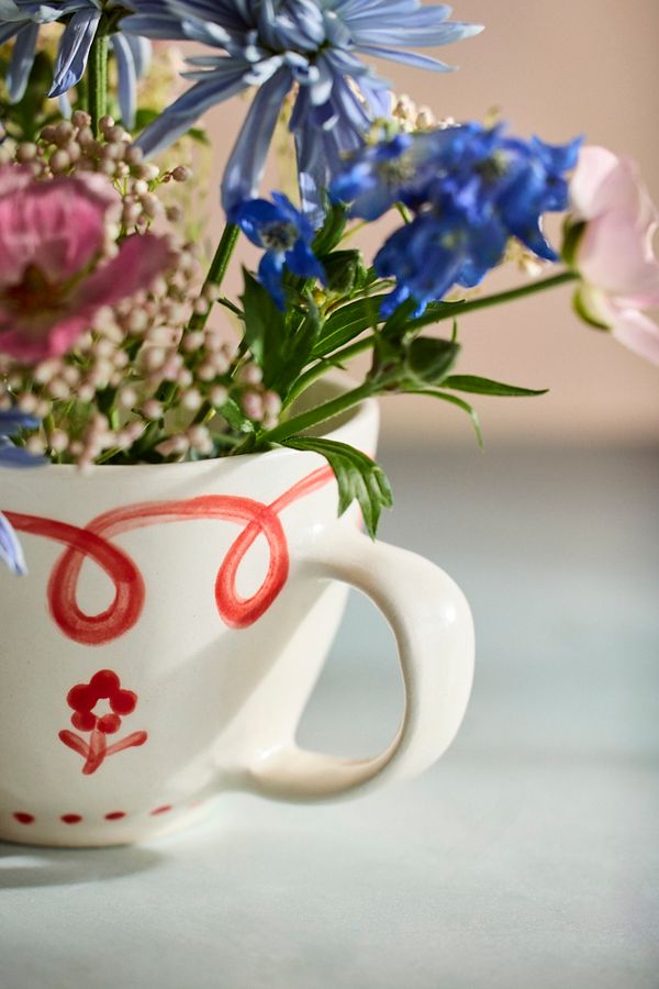 Slide View: 2: Flower Garden Artisan Stoneware Mug