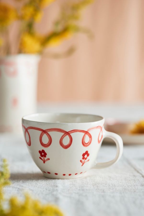 Slide View: 4: Flower Garden Artisan Stoneware Mug