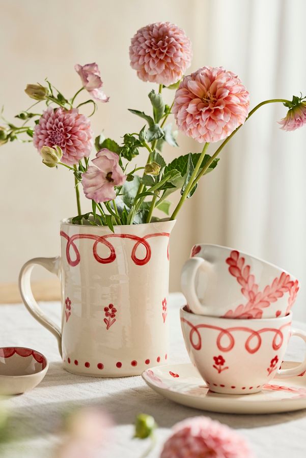 Slide View: 3: Flower Garden Artisan Stoneware Mug