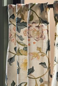 Slide View: 2: Hattie Cotton Floral Printed Café Curtains, Set of 2