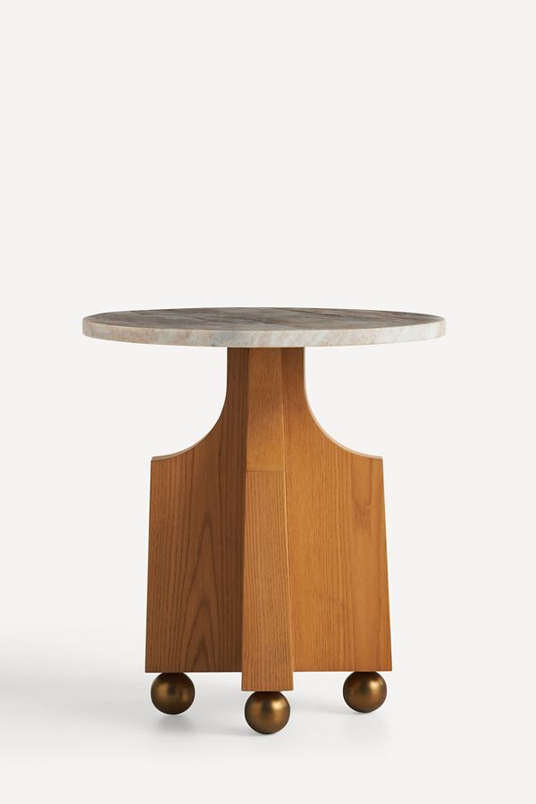 Slide View: 3: Perry Marble Round Side Table