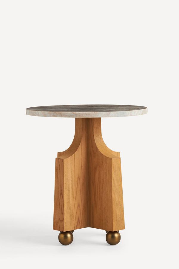 Slide View: 4: Perry Marble Round Side Table