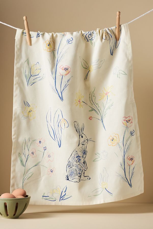 Slide View: 1: Easter Sketch Dish Towel