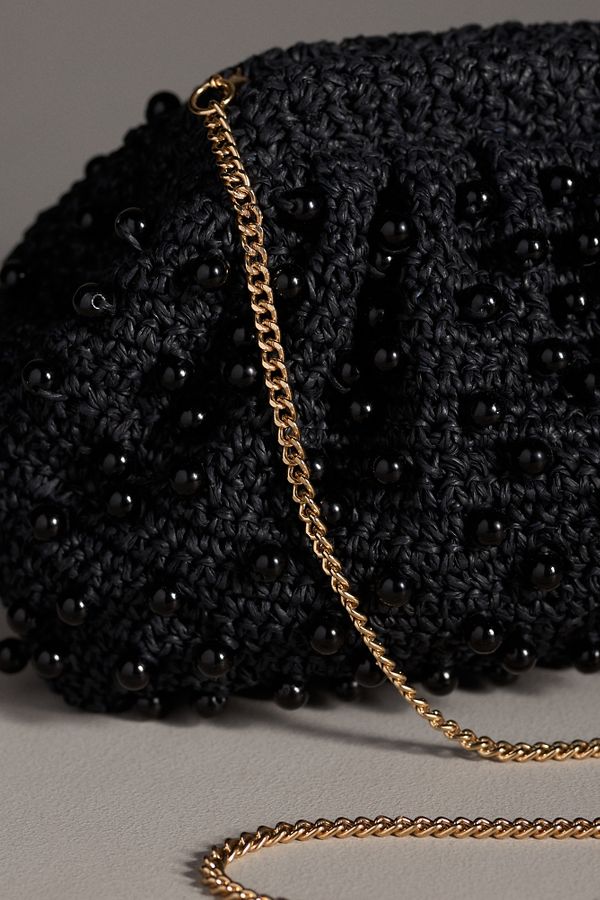 Slide View: 3: By Anthropologie Beaded Crochet Clutch