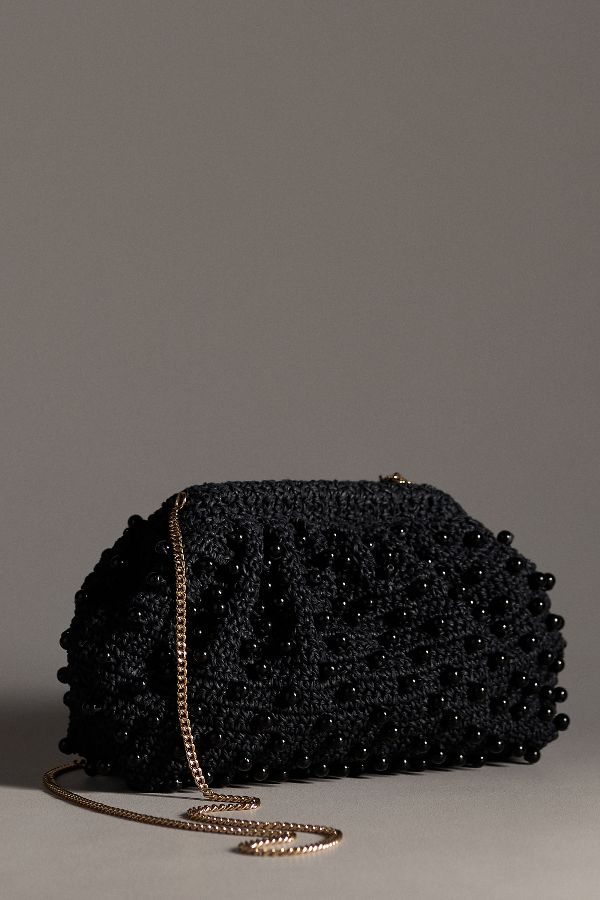 Slide View: 1: By Anthropologie Beaded Crochet Clutch