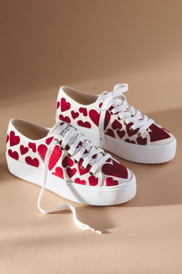 Slide View: 2: Kate Spade Serve Sweet Hearts Platform Sneakers