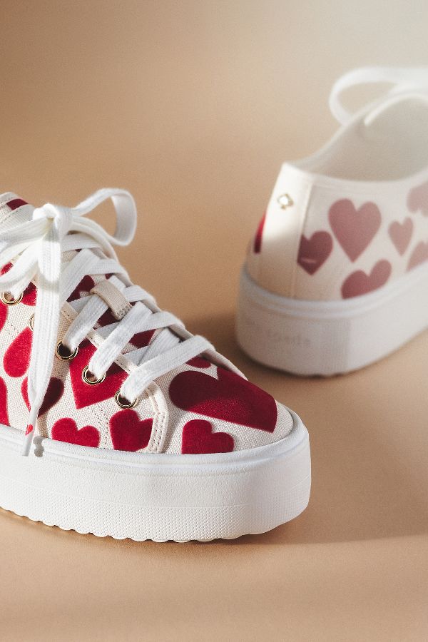 Slide View: 3: Kate Spade Serve Sweet Hearts Platform Sneakers