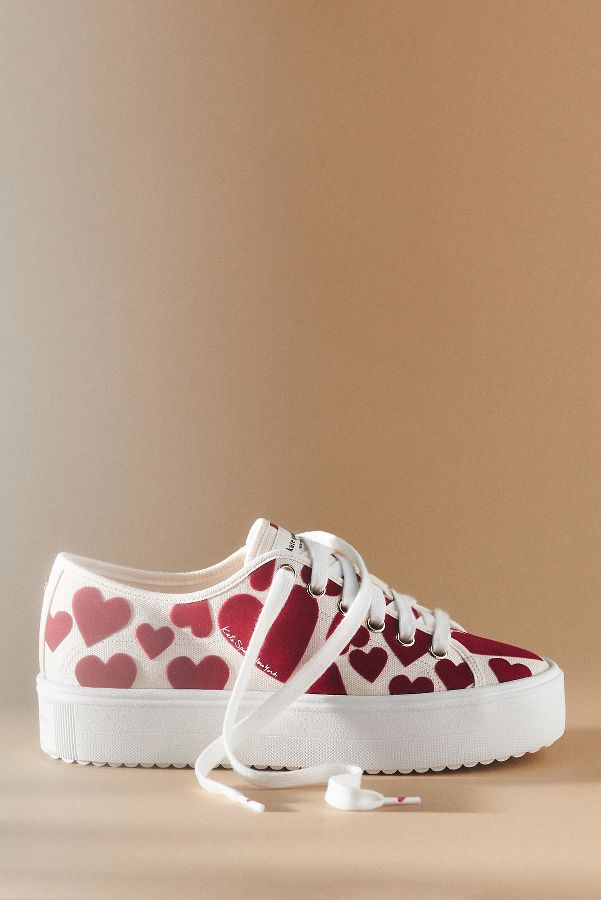 Slide View: 1: Kate Spade Serve Sweet Hearts Platform Sneakers