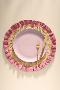 Slide View: 1: Handwoven Ruffle Placemat