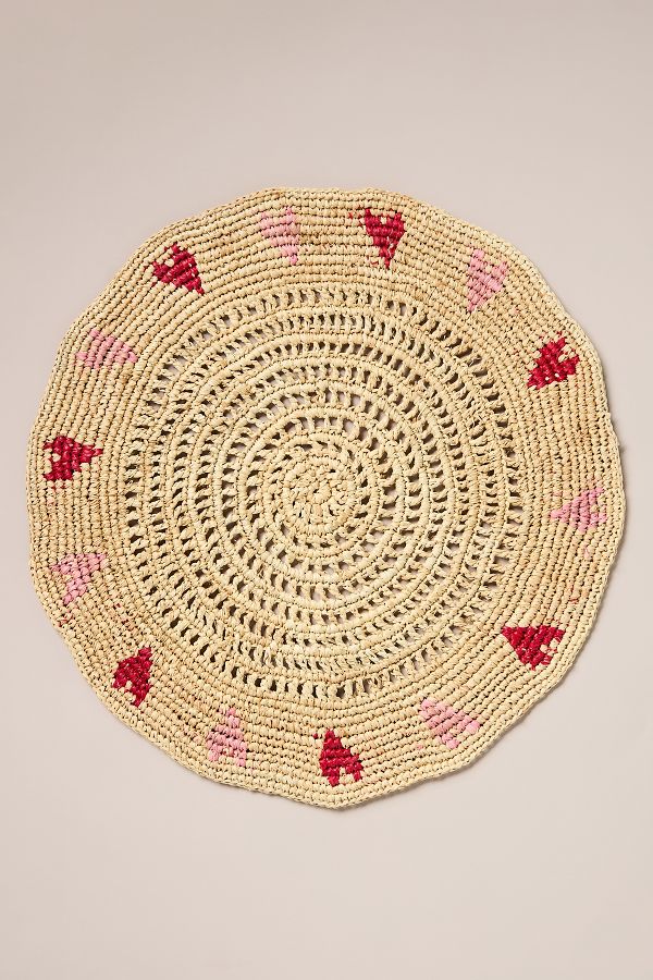 Slide View: 2: Handwoven Heart Placemat