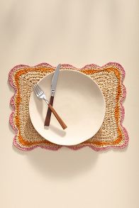 Slide View: 1: Handwoven Rectangle Garden Party Placemat