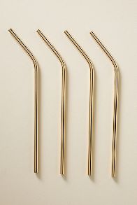 Slide View: 1: Viski Belmont Cocktail Straws, Set of 4