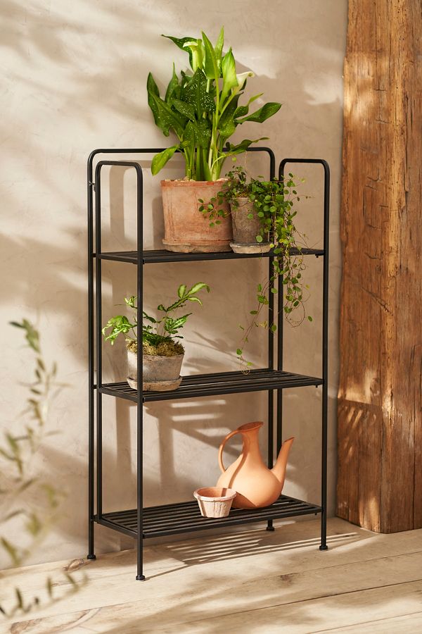 Slide View: 1: Folding Bookshelf Plant Stand