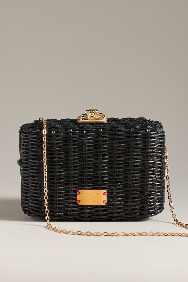 Slide View: 1: Frances Valentine Paige Wicker Box Clutch