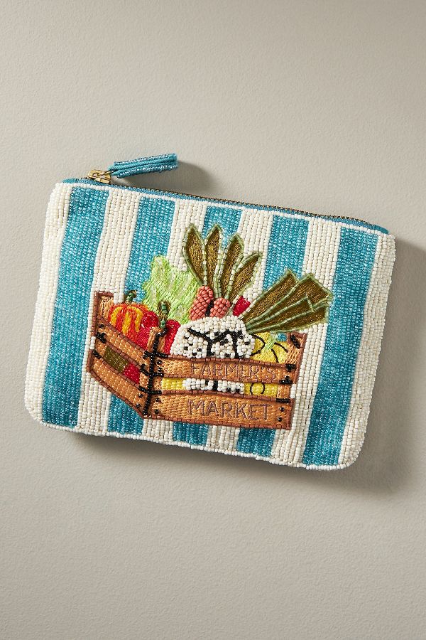 Slide View: 1: Beaded Coin Pouch: Produce Edition