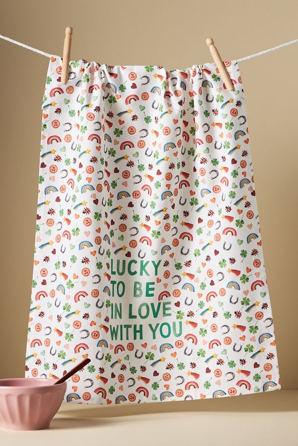 Slide View: 1: Lana's Shop Lucky To Be in Love With You Dish Towel