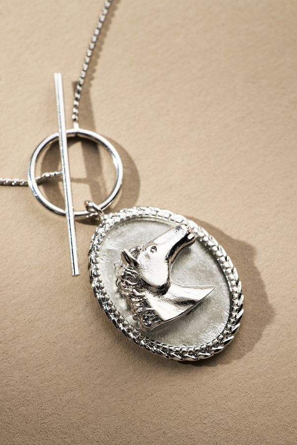 Slide View: 2: Horse Charm Toggle Necklace