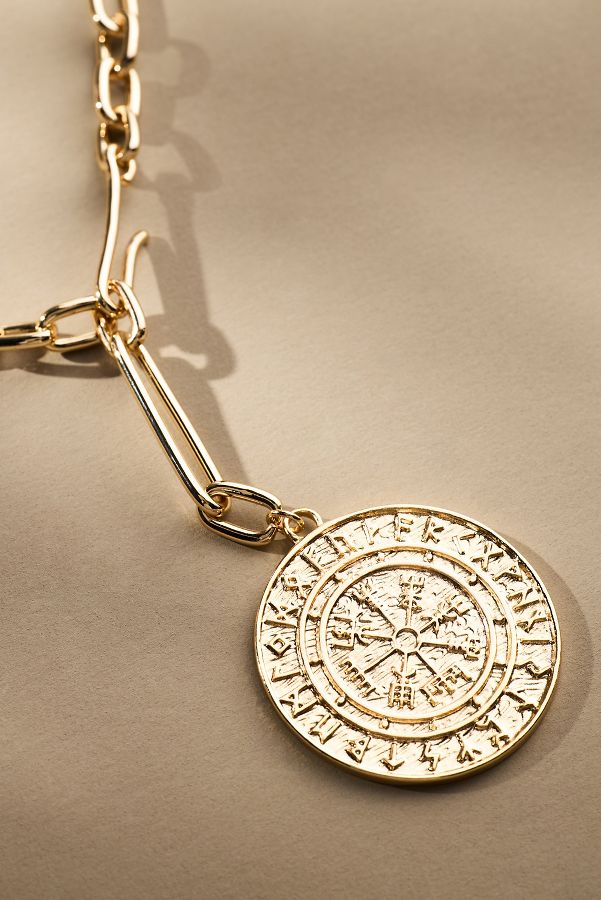 Slide View: 2: Compass Charm Necklace