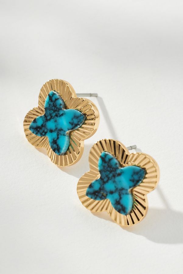 Slide View: 1: Small Clover Post Earrings