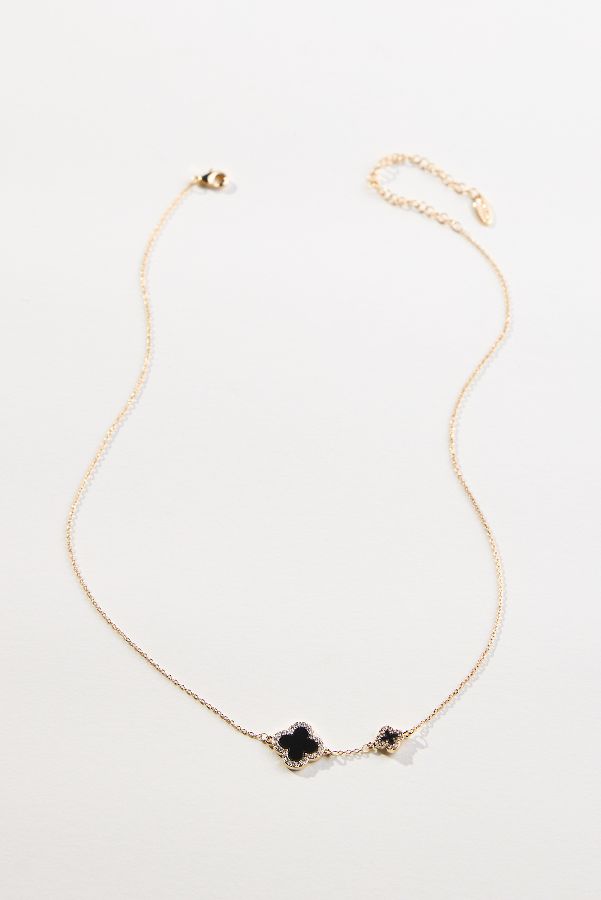 Slide View: 1: Gold-Plated Double-Clover Necklace