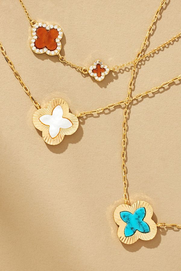 Slide View: 2: Double-Clover Necklace