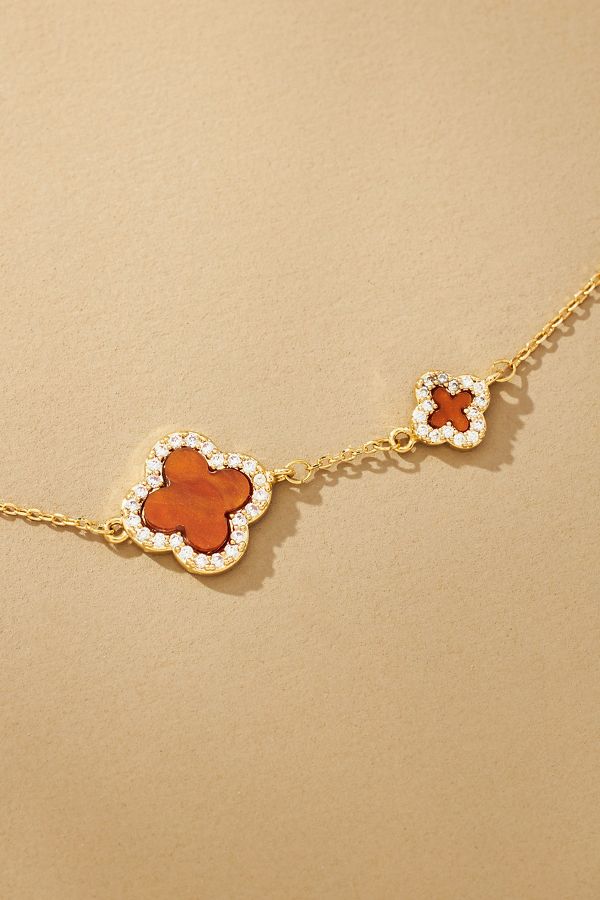 Slide View: 3: Double-Clover Necklace