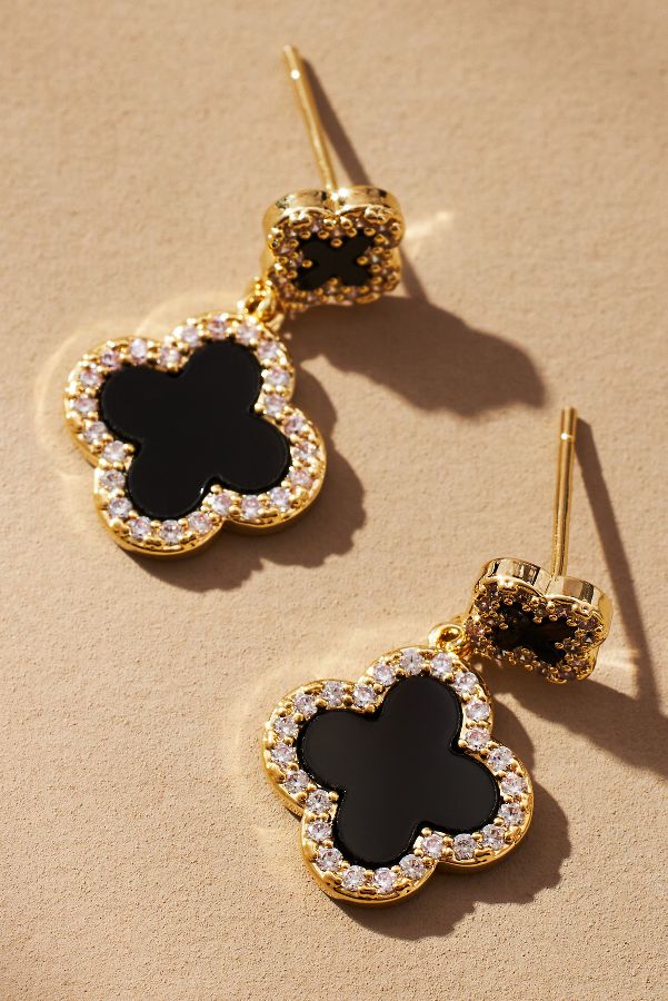 Slide View: 1: Clover Drop Earrings