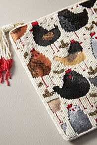 Slide View: 3: Beaded Flat Pouch: Farm Life Edition