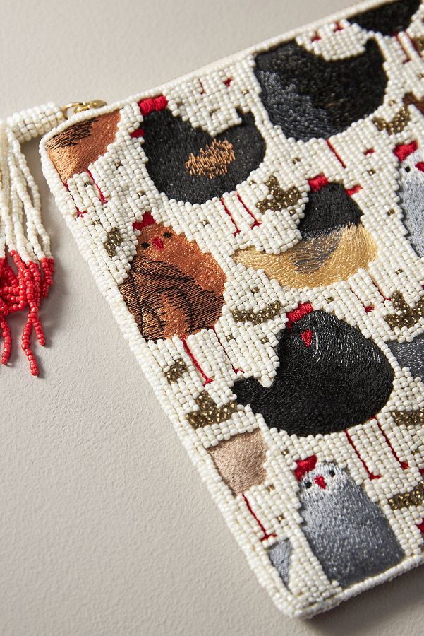 Slide View: 3: Beaded Flat Pouch: Farm Life Edition