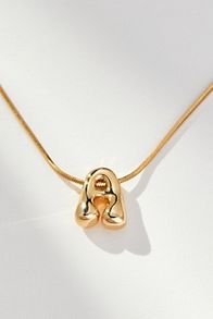 Slide View: 3: Mini Bubble Letter Monogram Necklace