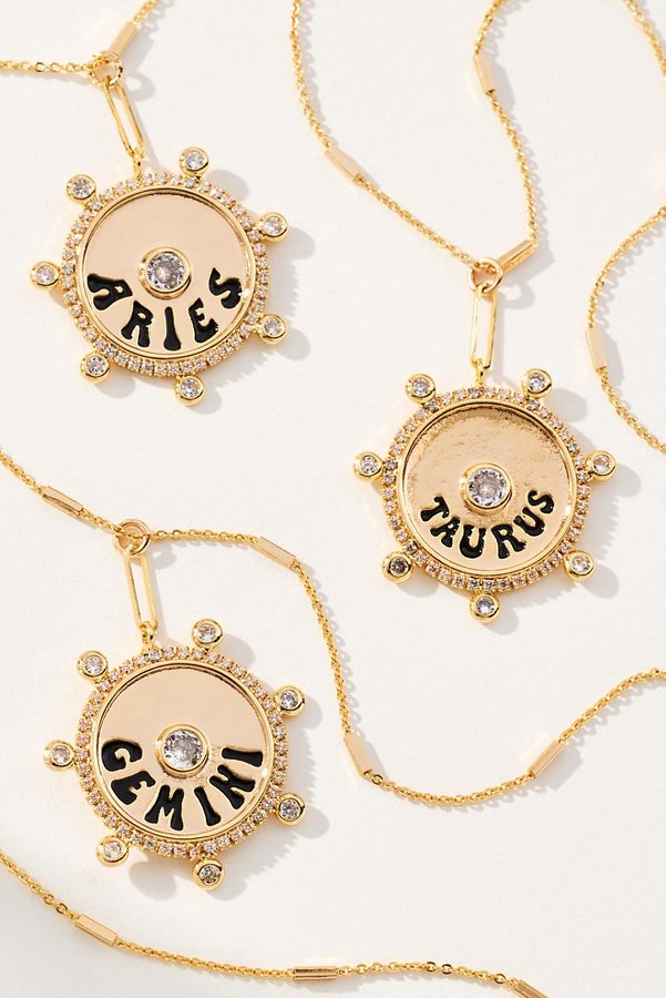 Slide View: 2: Zodiac Circle Necklace