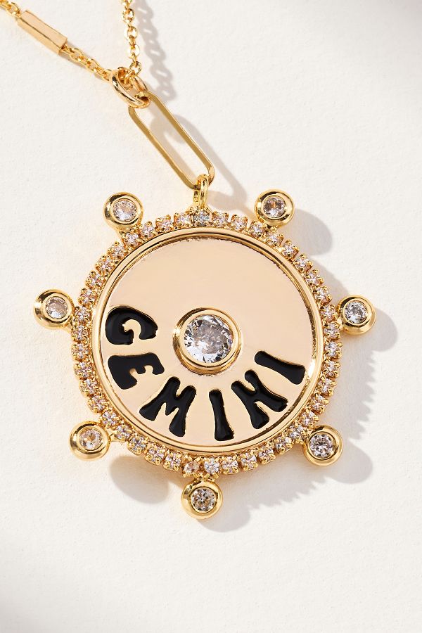 Slide View: 1: Zodiac Circle Necklace