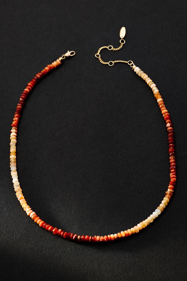 Slide View: 1: Thick Beaded Necklace