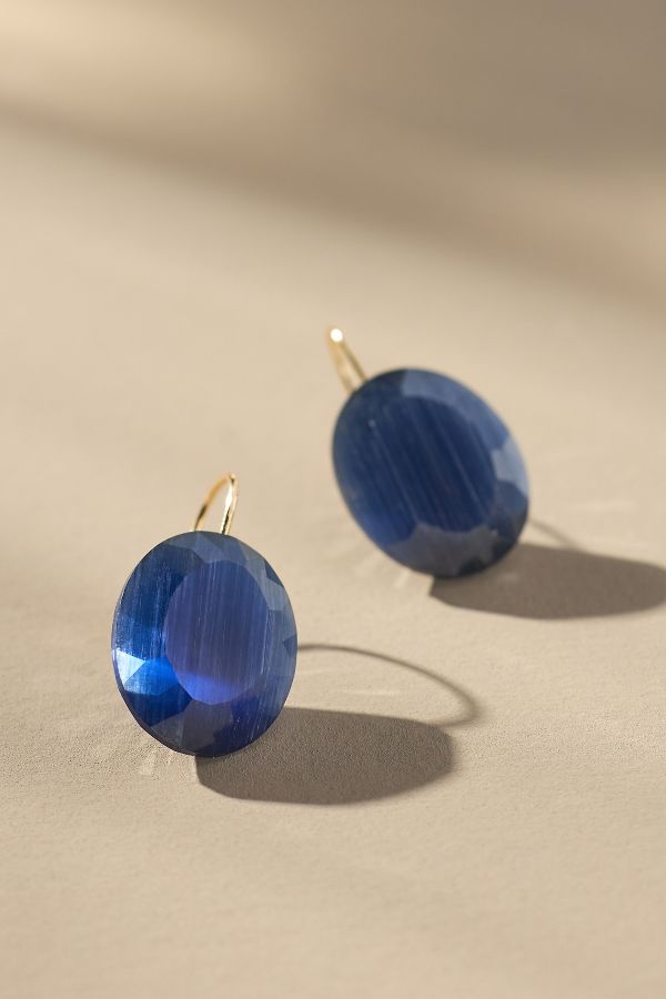 Slide View: 1: Oval Floating Earrings